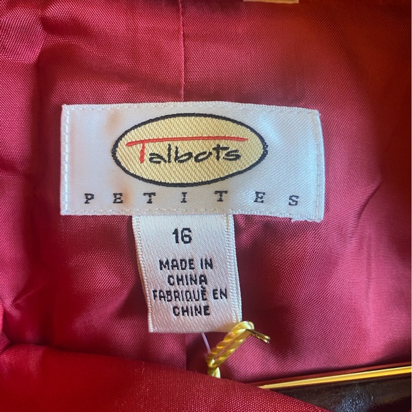 Talbots Petite nwt red pure silk blazer 2 pcs set size 16 - Picture 3 of 5